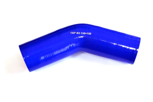 Патрубок силиконовый угловой Ф 63 мм L=150х150 мм, 135°