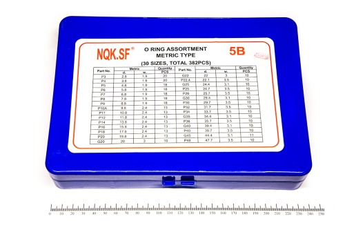 Набор колец уплот. резин. Дюйм. (№5В) 382 шт