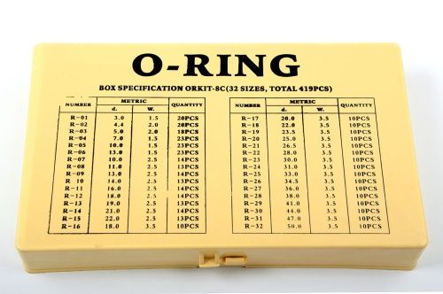 Набор колец уплот. резин. Метр.  (№8С) 419 шт