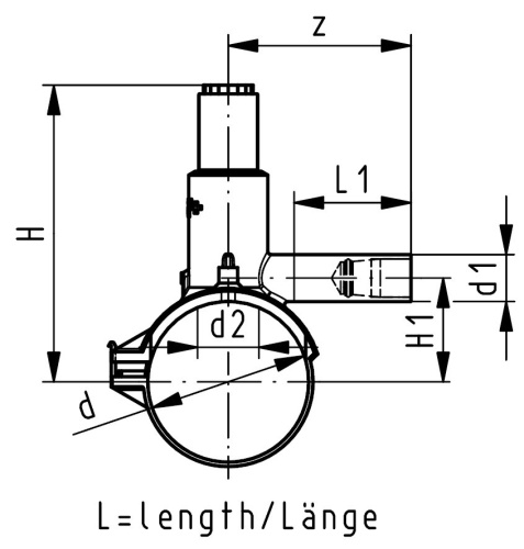 Электросварная седелка с системой типа Газ-Стоп Georg Fischer на 1-5 бар, d90х32 SDR11