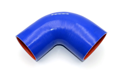 Патрубок силиконовый угловой с переходом Ф 89х102 мм L=150х150 мм, 90°