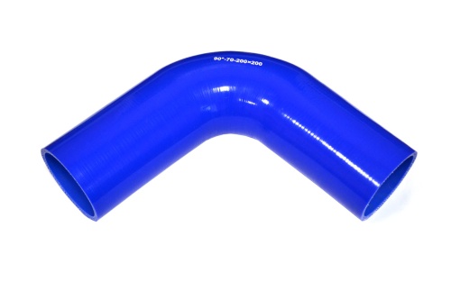 Патрубок силиконовый угловой Ф 70 мм L=200х200 мм, 90°